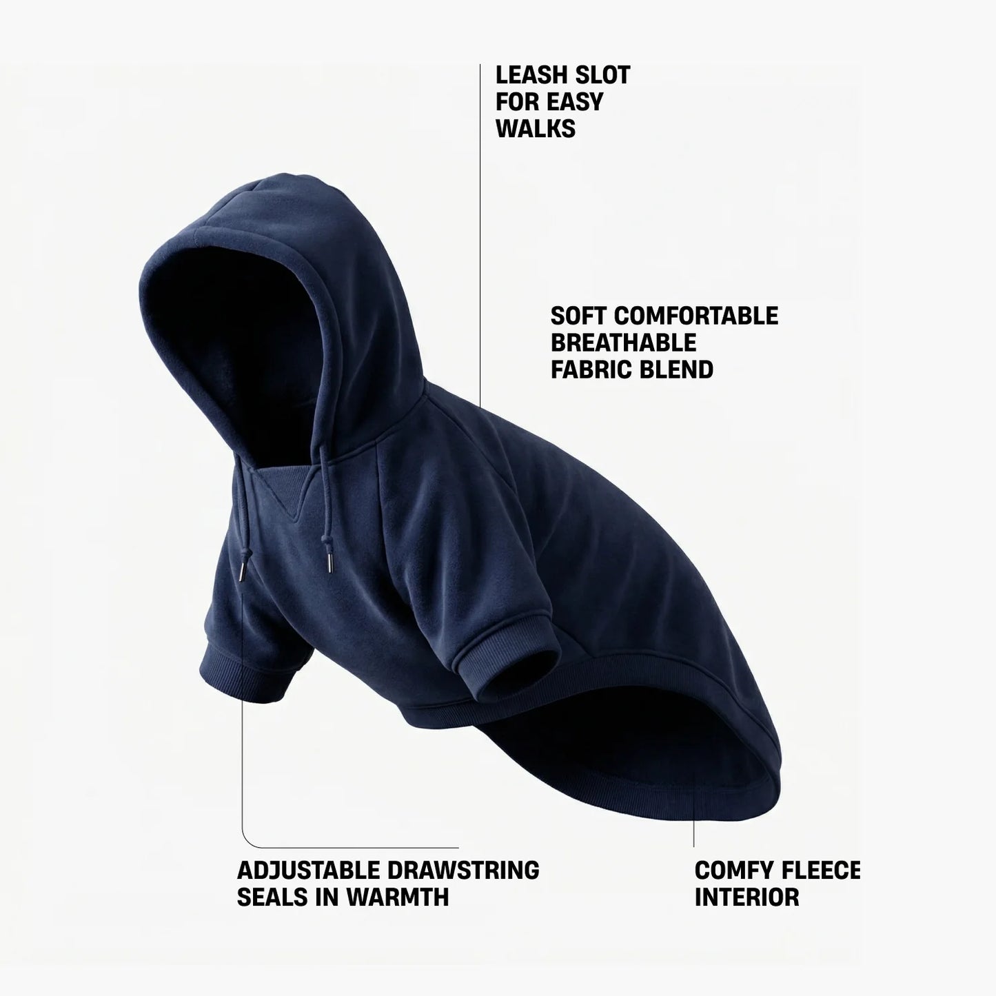 Signature Dog Hoodie - Navy Blue